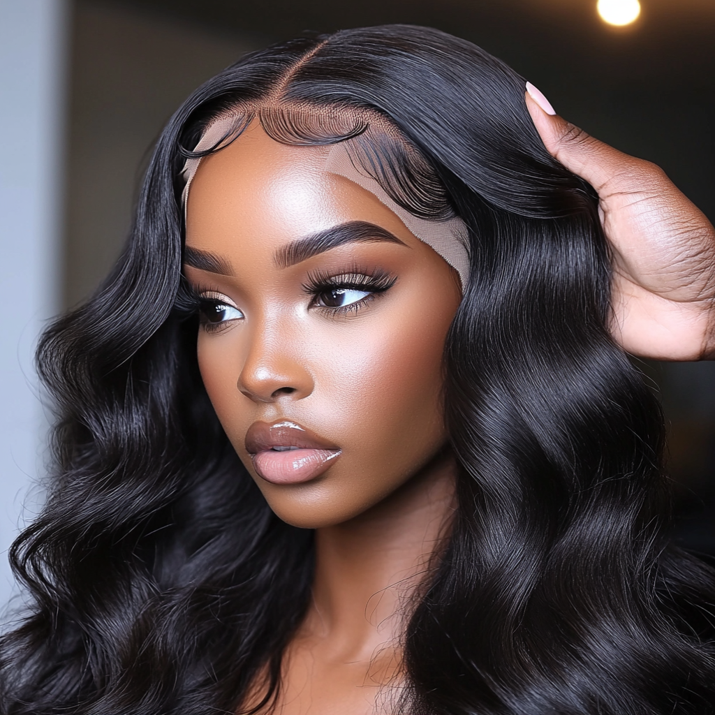Brazilian HD Lace Front Virgin Human Hair Wig Body Wave with PrePlucked Hairline