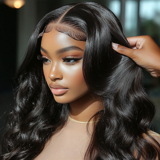 Brazilian HD Lace Front Virgin Human Hair Wig Body Wave with PrePlucked Hairline