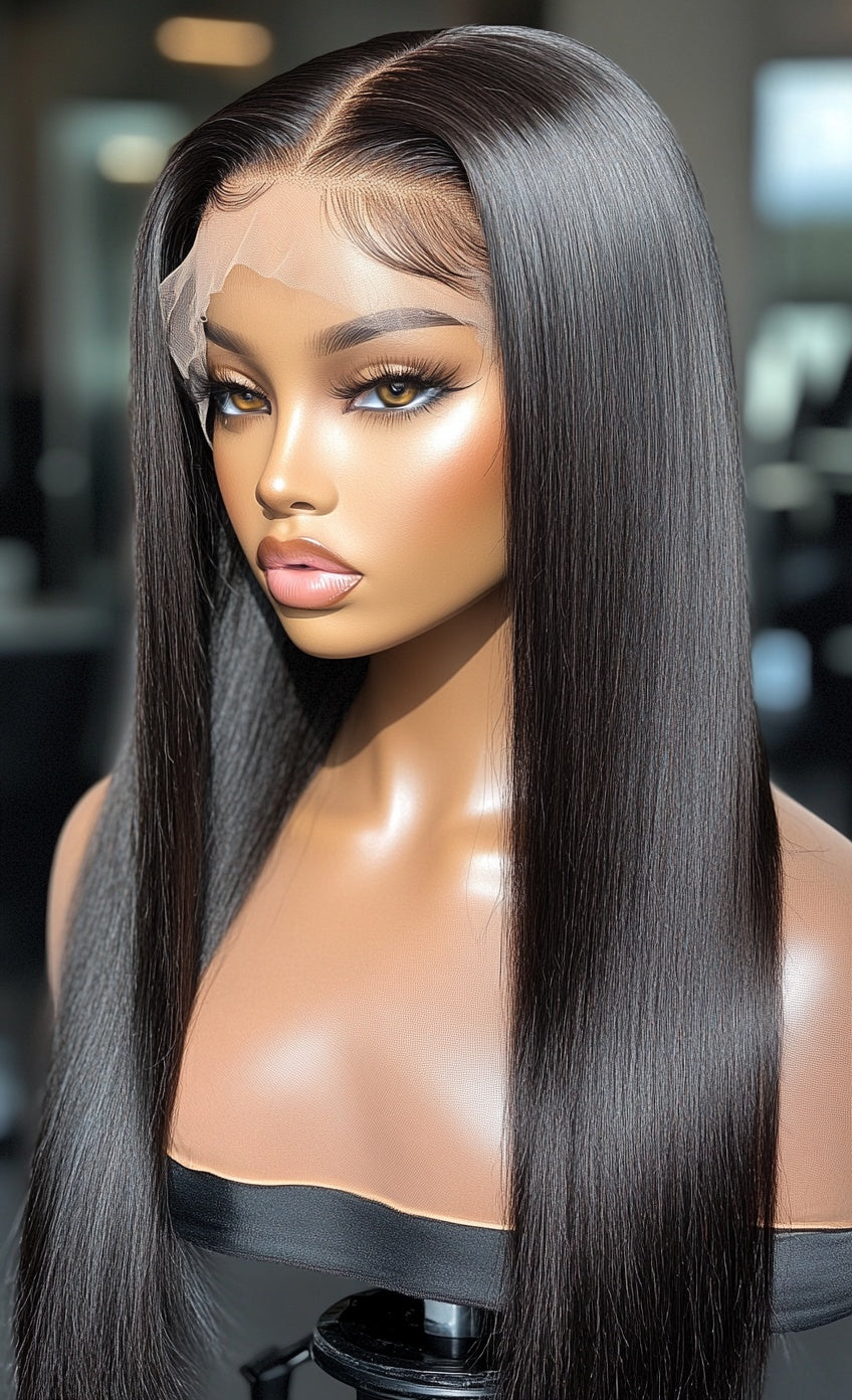 Raw Straight Lace Front Wig HD Swiss 13x4 Lace Wig Preplucked Hairline