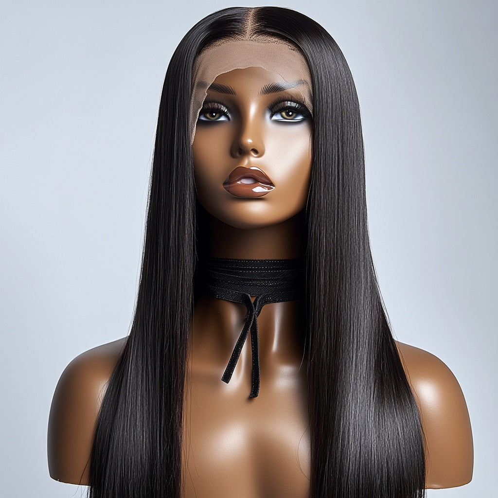 Raw Straight Lace Front Wig HD Swiss 13x4 Lace Wig Preplucked Hairline